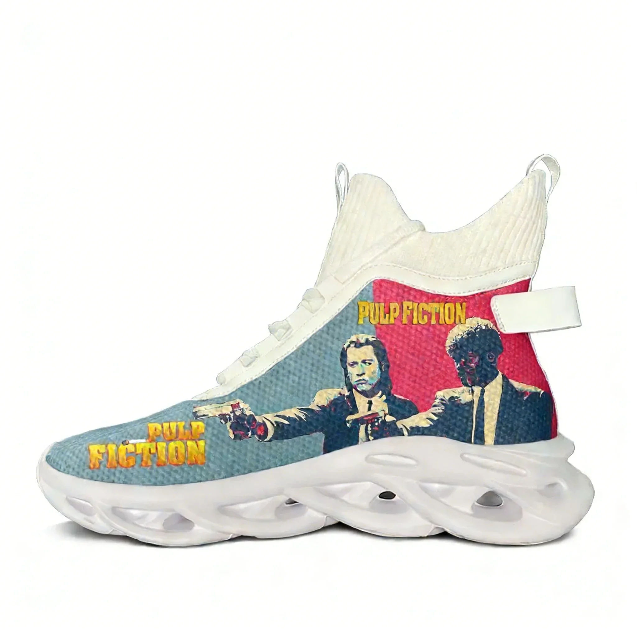 

Pulp Fiction High Top Flats Sneakers John Travolta Mens Womens Hiking Sneakers Travel Mountaineering Lightweight Running Shoes