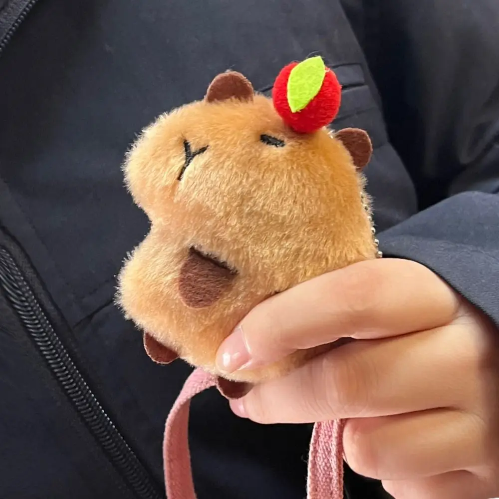 

Soft Squeeze Capybara Plush Keychain Kawaii Plush Stuffed Stuffed Capybara Keyring Cartoon Toys Squeak Capybara Pendant Unisex