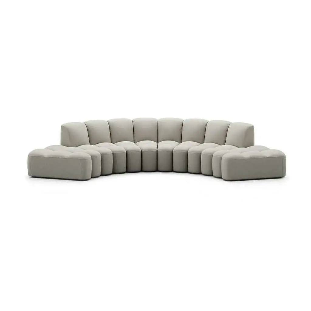 #Hot Sale Convertible  Restaurant Modular Endless Snake Shape Furniture Sofa Half Semi Circle Luxury Living Room Sofas for Sale