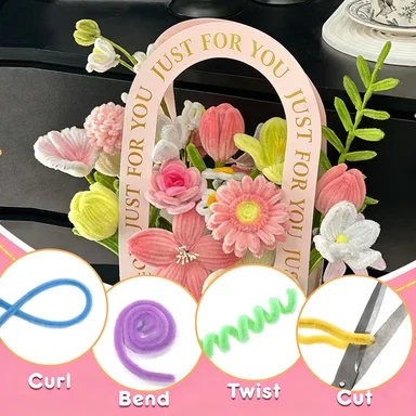 475 Pcs Pipe Cleaners Craft Kit for Flower Making, Perfect for Arts, Handmade Gifts & Decorations Mother's Day Gift view 6