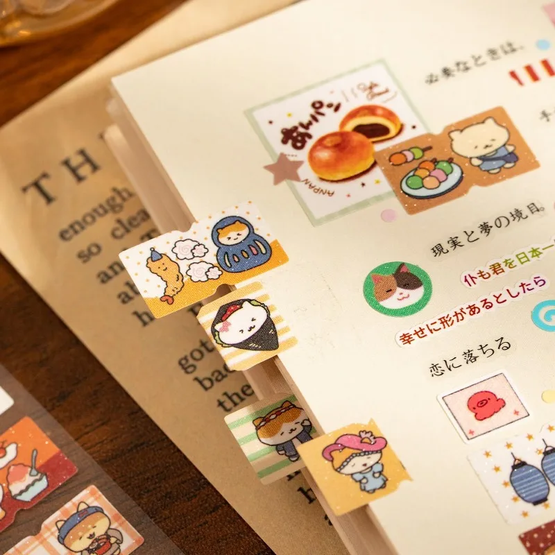 Cartoon Cat Washi Tape Set of 4 Decorative Journal Tape Kawaii Sticker Planner Scrapbook Diy Craft Wrapping Stationery Gift view 5