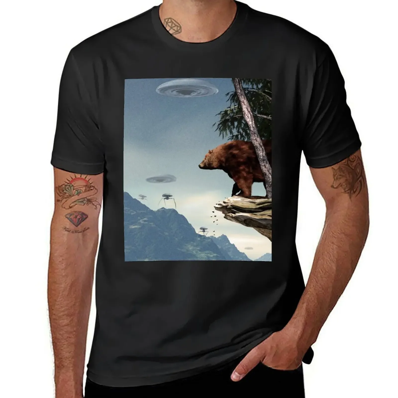 

Do Aliens Get Grizzly T-Shirt graphics summer tops mens graphic t-shirts funny