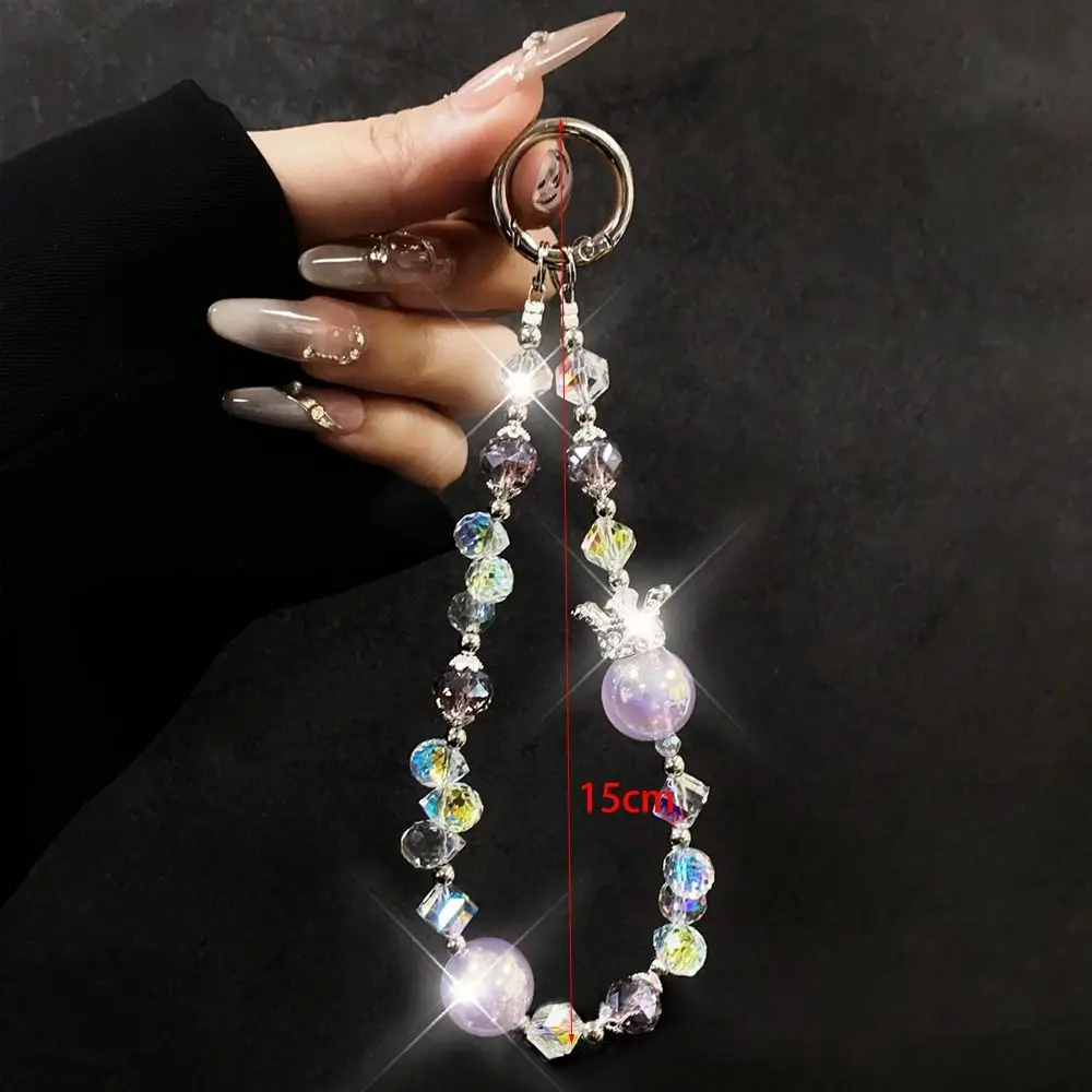 Creative Crystal Mobile Phone Lanyard Strap Anti-Lost Hand-beaded Phone Hand Rope Arts Crafts Wrist Chain