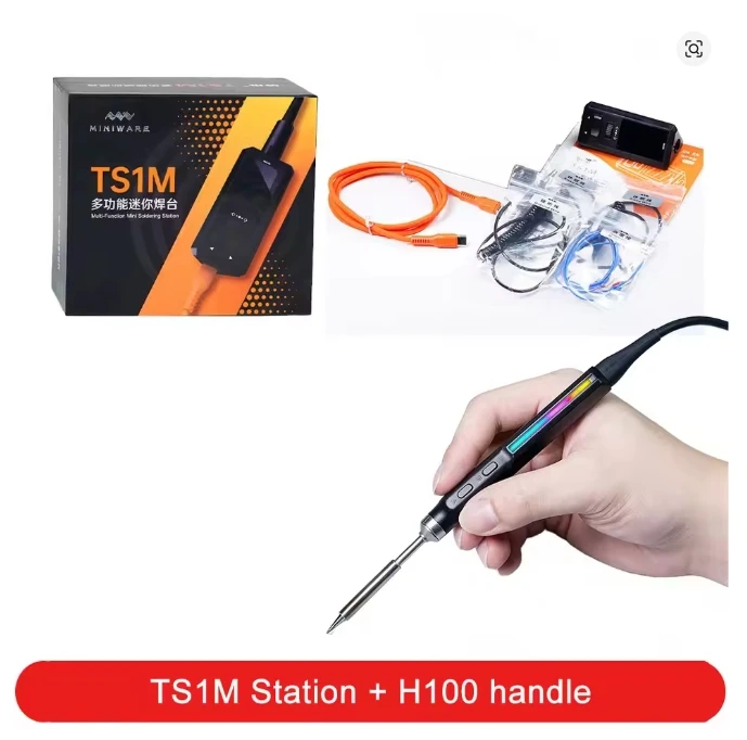 MINIWARE TS1M Mini Soldeerstation H100 True-Color LED-effecten T245 Handvat en C210 Draagbare Digitale Soldeerbout Reparatieset