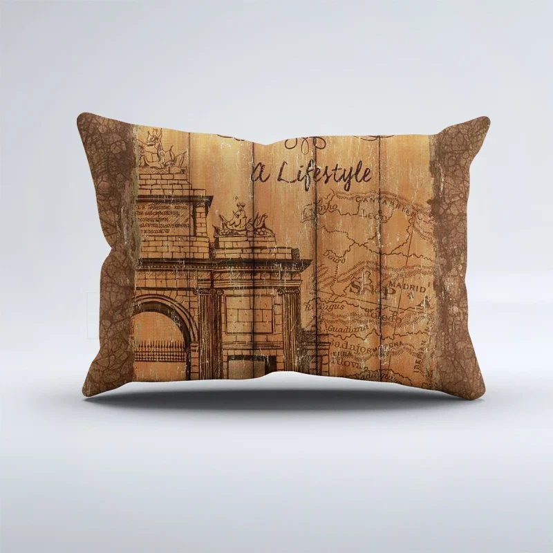 ปลอกหมอนสไตล์วินเทจปลอกหมอนโซฟาสไตล์ชนบทปลอกหมอนตกแต่งสัตว์ปรับแต่งปลอกหมอนได้30x50 40x60