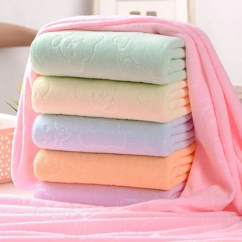 70*140 Absorbent Quick Drying Towel Ultra-fine Fiber Teddy Bear Pattern Embossed Towel Thick Soft Absorbent Towel Shower Product