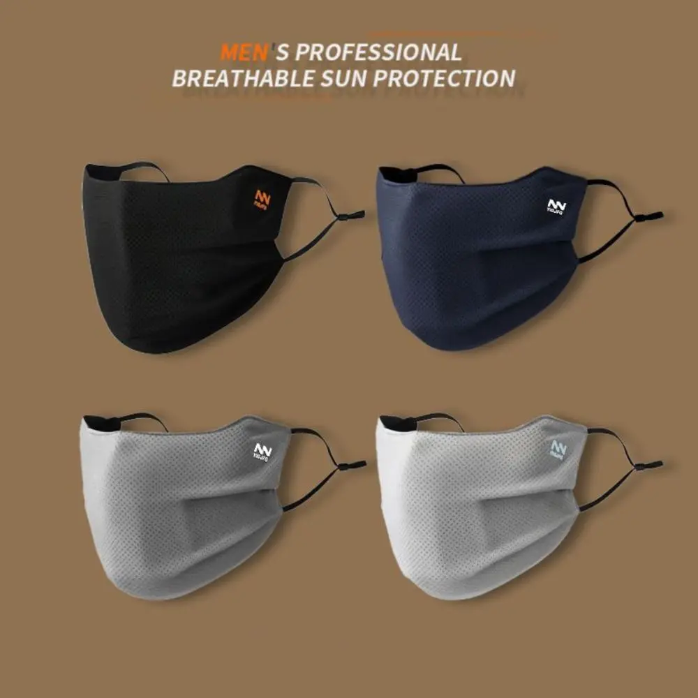 

Nylon Face Cover Sun Protection Face Mask Washable Reusable UV Face Shield Solid Color Breathable Sunscreen Mask Outdoor
