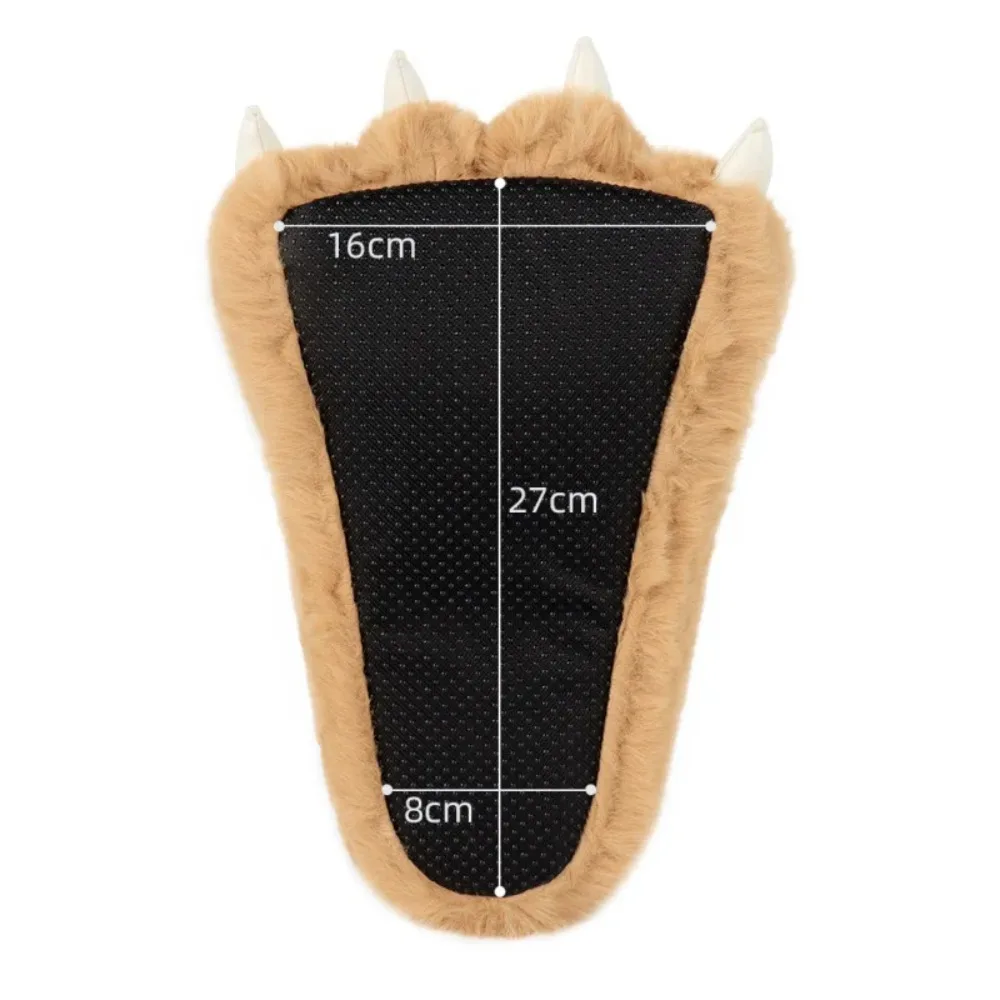 Plush Bear Paw Shoes Autumn Winter Indoor Paw Cartoon Animal Warm Slippers Funny Furry Claw For Cosplay Party 4