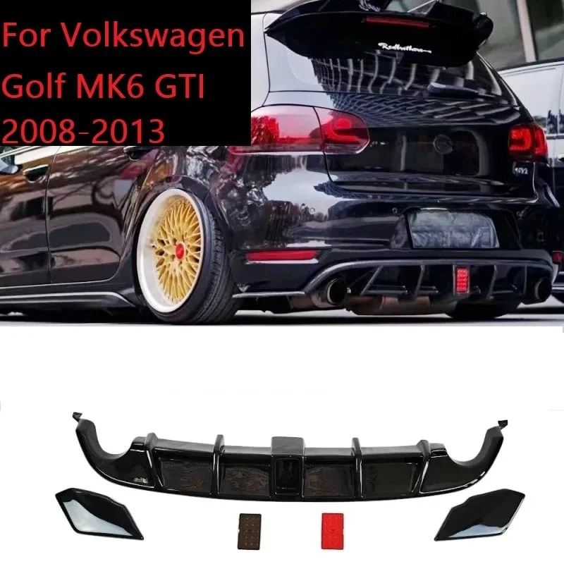 Kép 4: Hátsó Diffuzőr Spoiler számára Volkswagen Golf MK6 gty 2008-2013 Ágcsernyő Ajak Festékpárna Spoiler splitter automat Alapanyag kits autó accessor