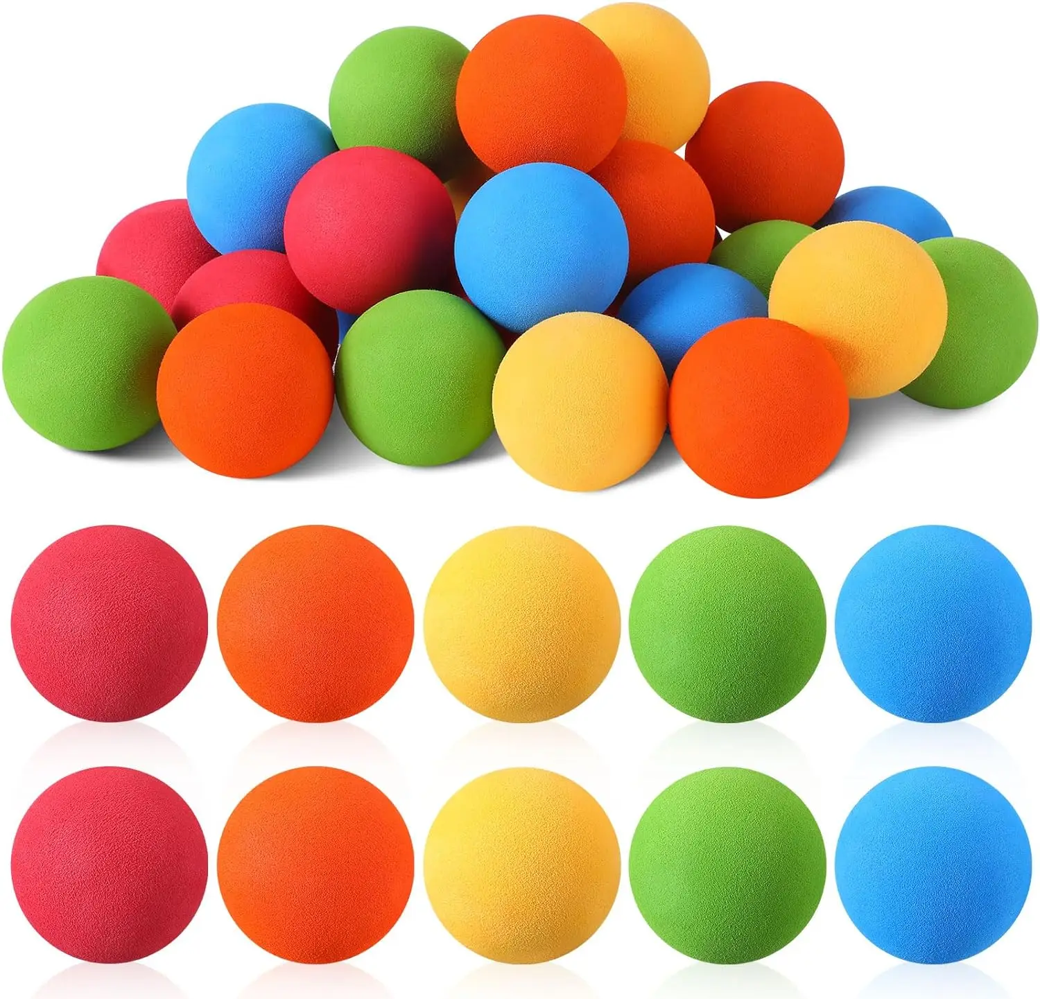 Palline rotonde da 36 pezzi per giocattoli da tiro con anatra bambini blaster in schiuma proiettile morbido di sicurezza alimentato ad aria, colori assortiti, 2.8cm