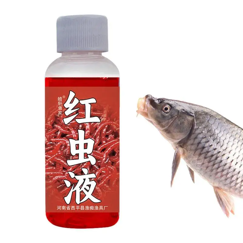 Fishing Attractants Additives Red Worm Liquid Bait Concentrated Flexible Dosage 50ml Red Worm Scent Fish Attractants For Baits