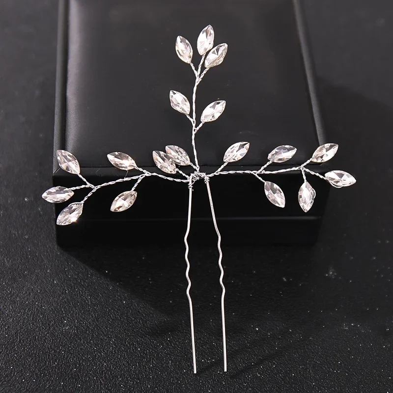 Crystal Pearl Flower Hair Pins Clips For Women Bride Hair Jewelry Wedding Hair Accessories Rhinestone Party Hairpin Headpiece