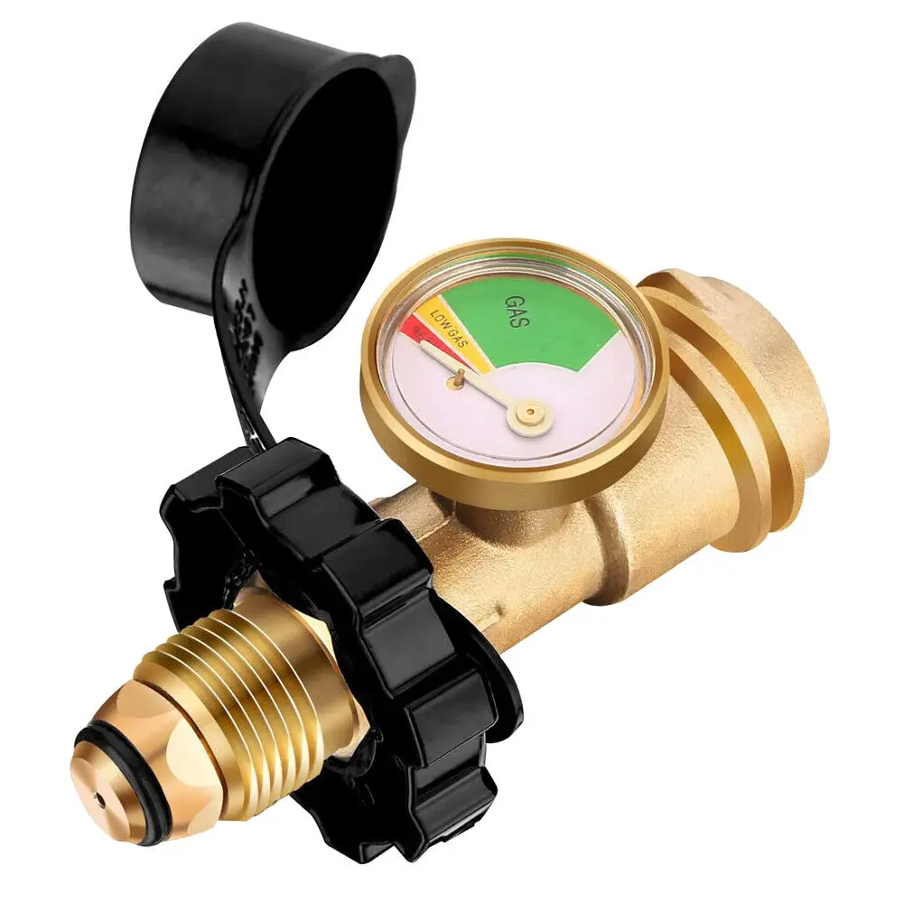 Pol Propane Gas Gauge Meter Tank Pressure Gauges Meter Gauge Manometer Fuel Built-In Leak Detector Pressure Gauge Connector