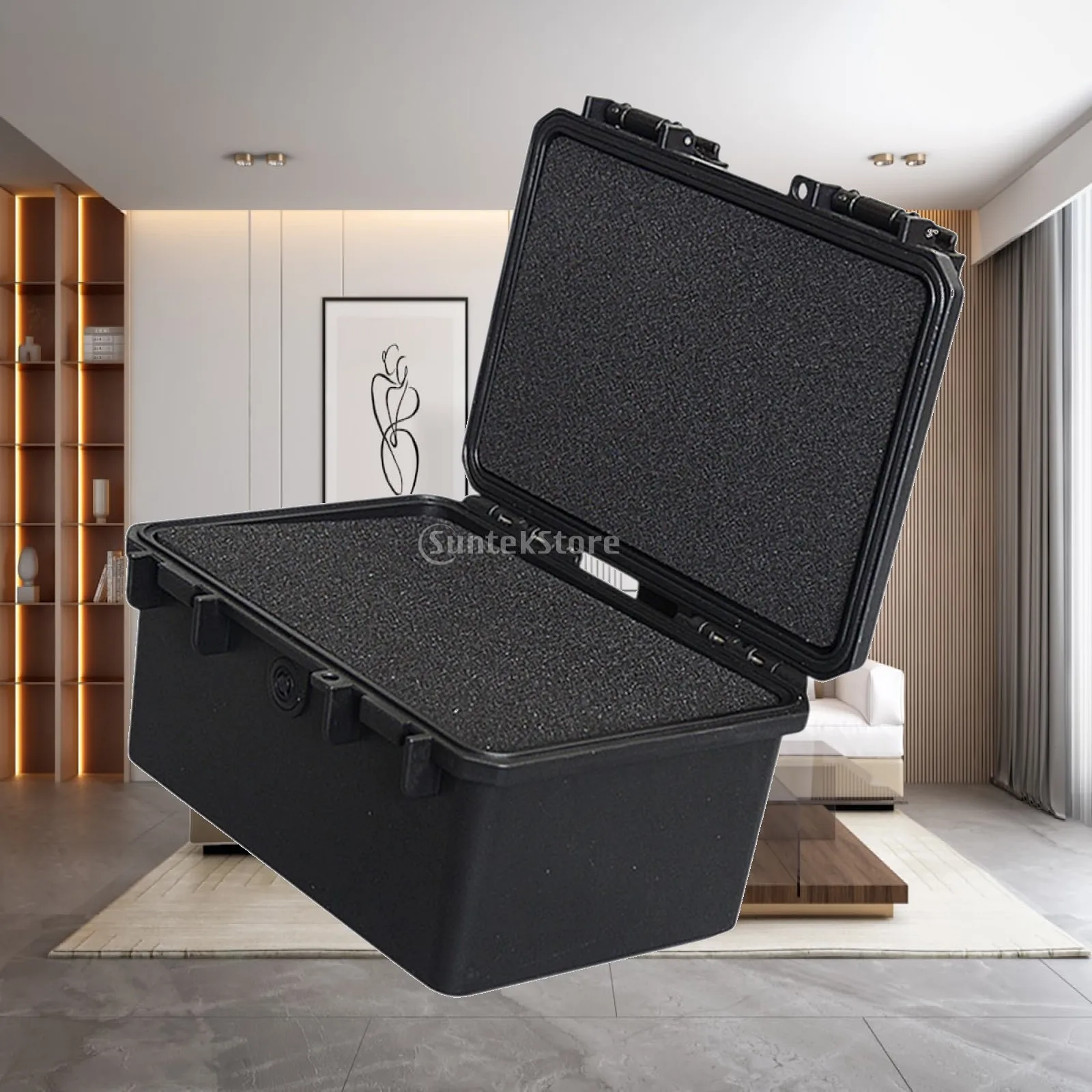 Instrument Tools Box Waterproof Anti Shock Large Capacity Universal with Sponge Insert for DIY Garage Home Electrician Screw