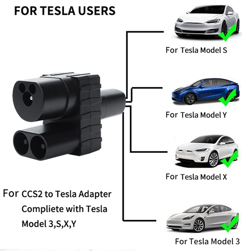 CCS2 To For Tesla EV Charger Adapter 400A EV DC Charging Station CCS2 To TPC Convertor For Tesla Model 3/X/S/Y Parts