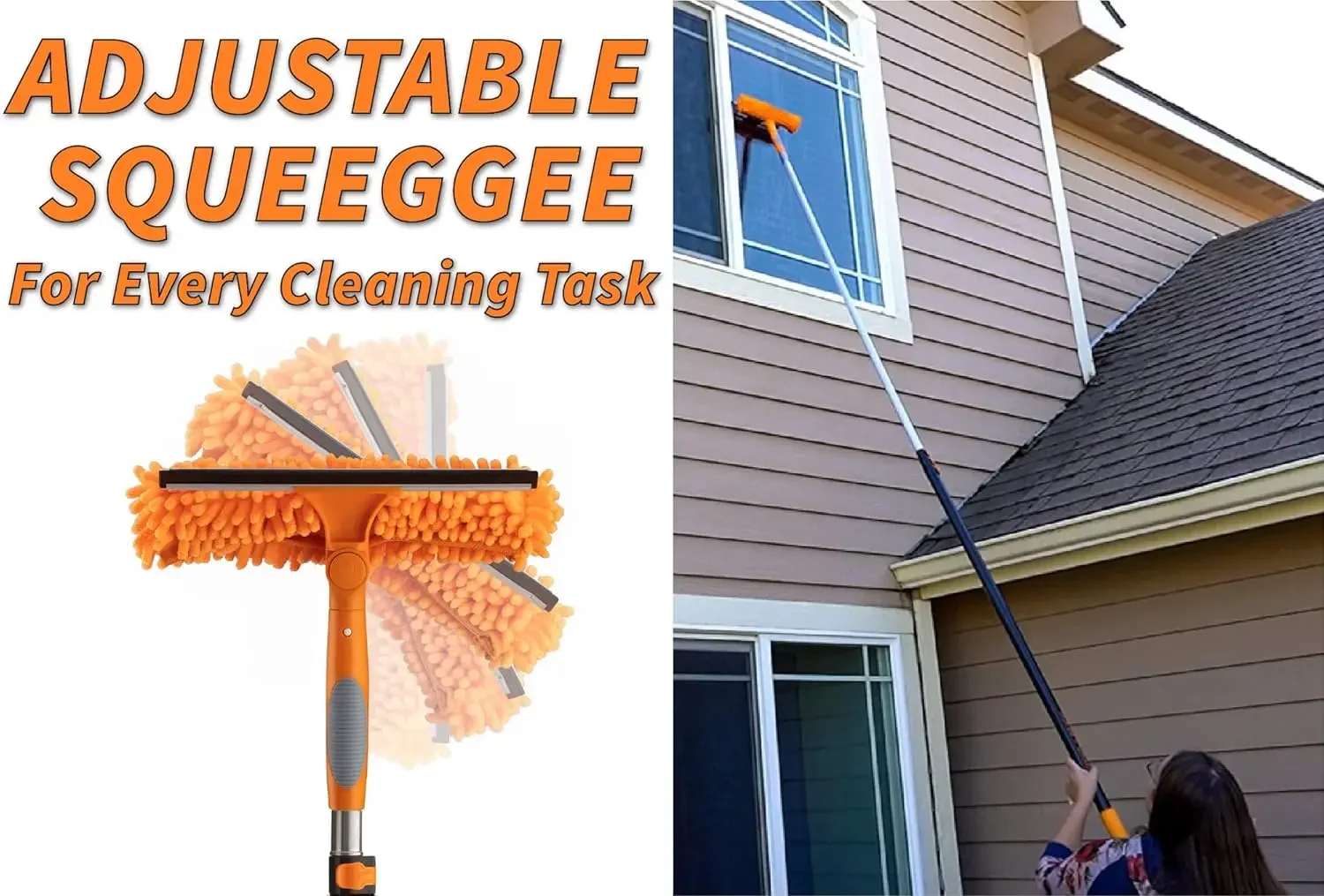 High Reach Telescoping Duster Kit and Vinyl Siding Brushes with 7-30 ft Extension Pole // High Ceiling Cleaning and Window Washi