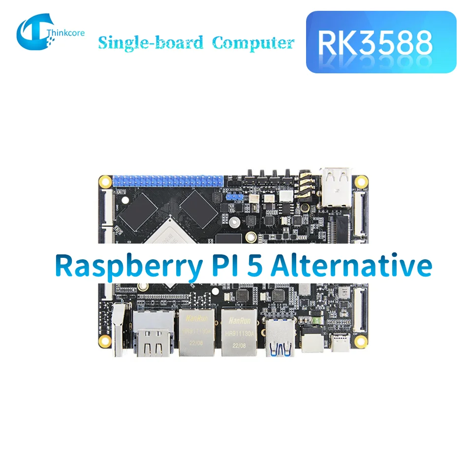 RK3588 Quad-Core 1.8GHz Mini PC Mainboard AI Edge Computing SBC com 8GB RAM 64GB ROM Android12 Ubuntu Raspberry Pi Alternativa