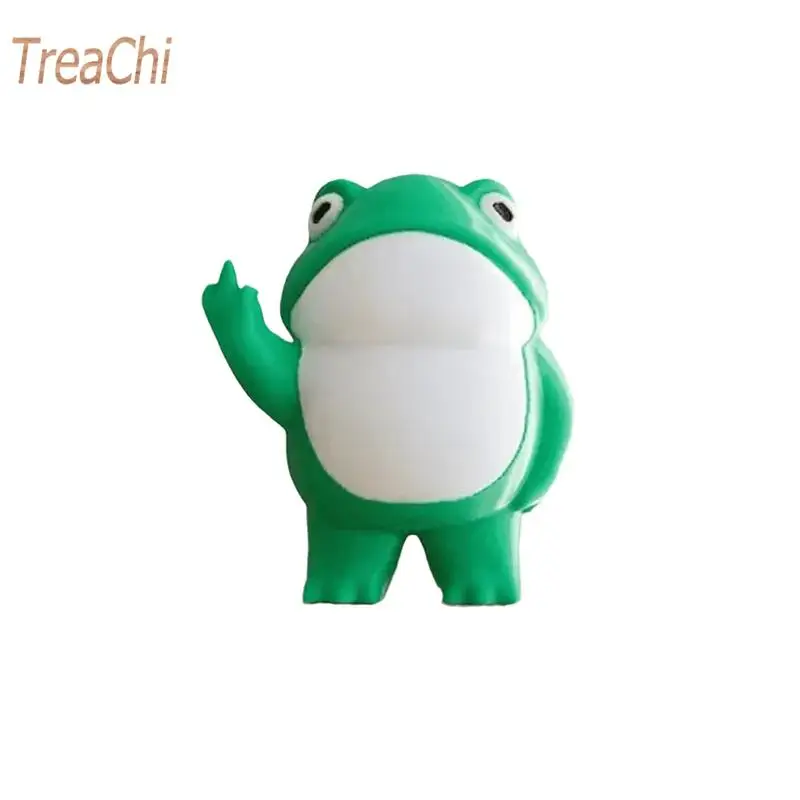 Rebel Frog Statue Erect Frog Middle Finger Frog Statue Small Frog Resin Tabletop Decoration