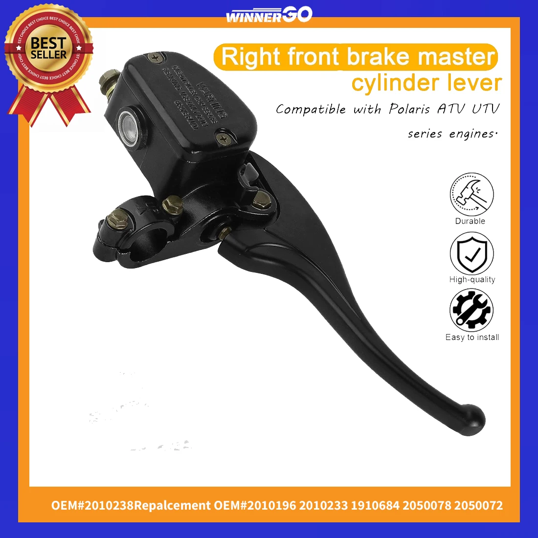 

Right Front Brake Master Cylinder Lever for Polaris ATV Sportsman 300 335 400 400L Magnum Trail Blazer Big Boss ATP Worker 250