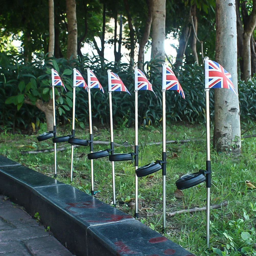 

1Pcs LED Solar Light National Flag Lawn Lamp Waterproof Decorative Garden Lighting Outdoor LED Solar Light Ground Lamp