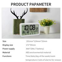 Large Number Electronic Wall Clock Student Alarm Clock Setting Humidity Calenda Decoration Display Button Touch Temperature Home