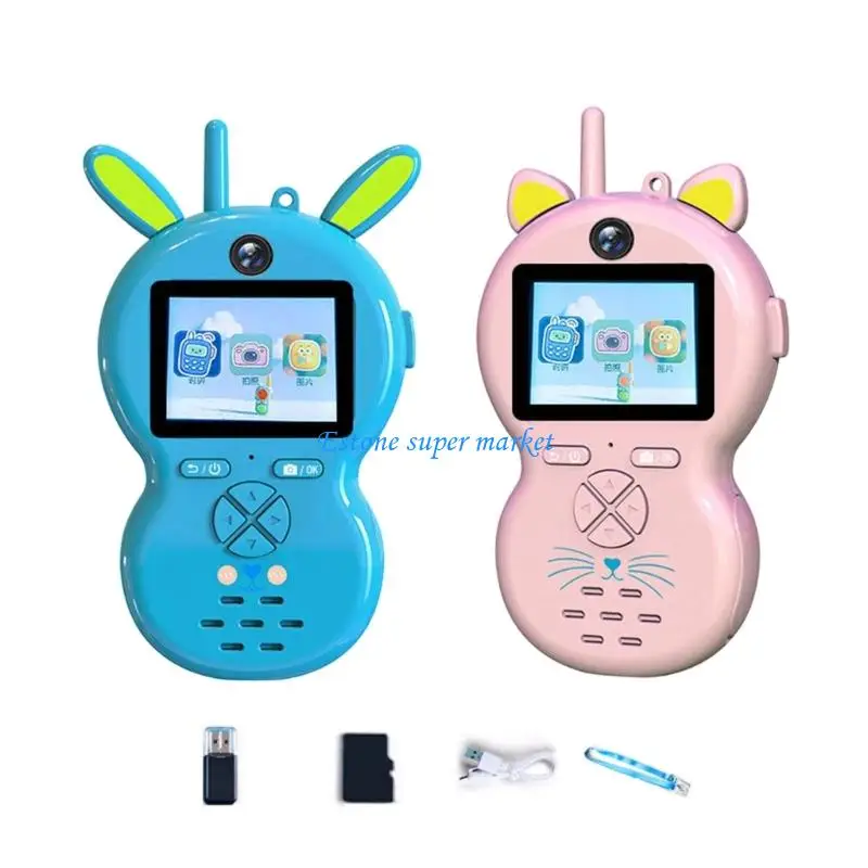 090B لعبة كاميرا فيديو للأطفال للاتصال الداخلي مع التقاط الصور على شكل كرتوني لعبة جهاز الاتصال اللاسلكي للأنشطة الترفيهية في #3