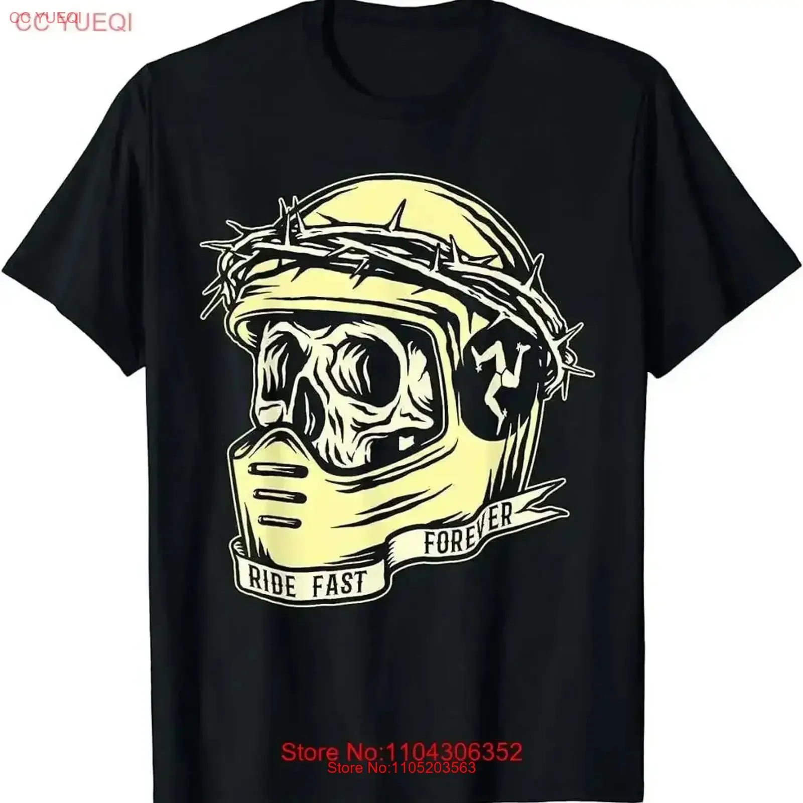 تي شيرت Isle of Man Ride Fast Forever TT Racer تي شيرت عتيق مغسول ناعم غير رسمي ملابس الشارع الشهير أوم مصمم #1