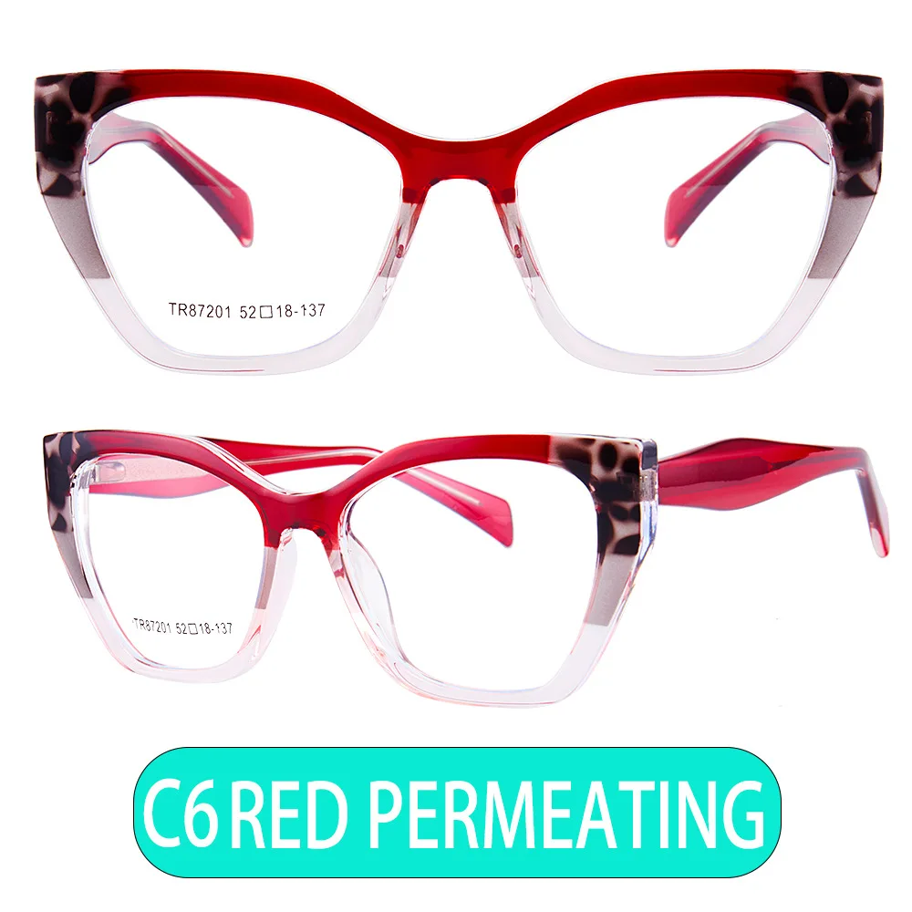 Luxuriöse Brillengestelle Damen-Brillenfassung für Sehstärke Anti-Blaulicht-Schutz Leoparden-Brille für Damen Optische Brillen