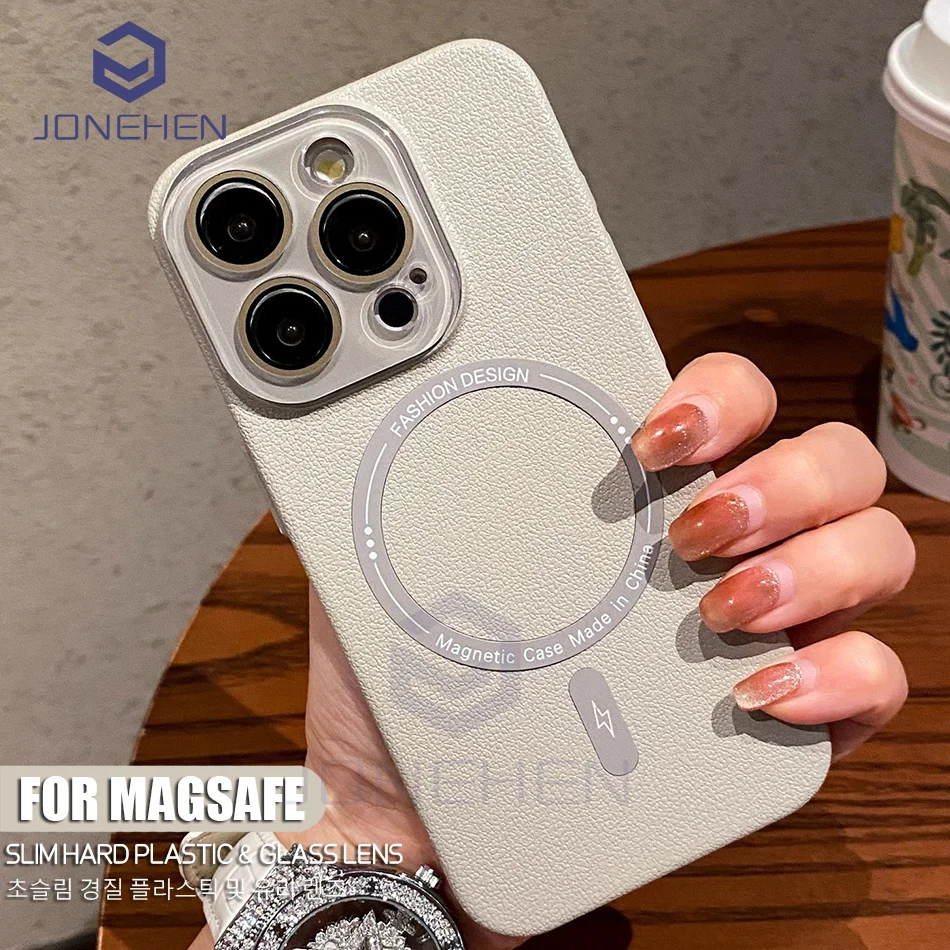 

Роскошный однотонный Матовый Магнитный чехол для беспроводной зарядки Magsafe для iPhone 15 14 13 12 Pro Max 15pro, Ультратонкий Жесткий чехол из поликарбоната