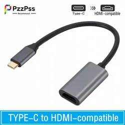 USB-C TYPE-C to HDMI-compatible Cable Ultra HD 4k USB 3.1 HDTV Cable Adapter Converter For MacBook Chromebook Samsung S8 S9