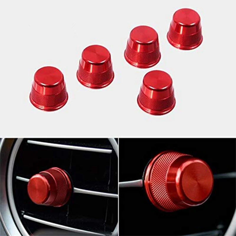 5Pc Sports Blue Aluminum Air Conditioner Vent/Opening Knob Decoration Covers for Mercedes Benz C Class W205 GLC 180 200