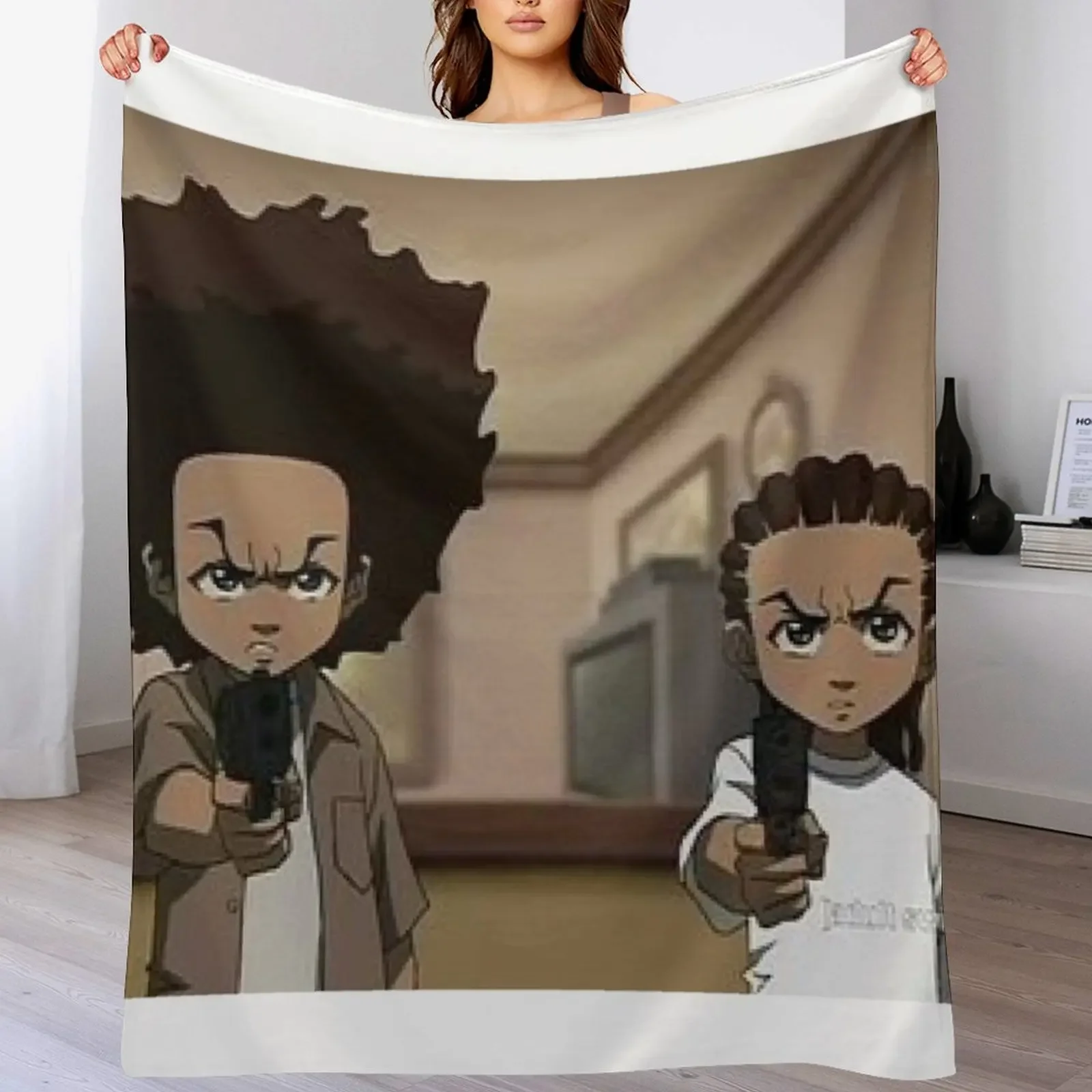 

The Boondocks Huey, and Riley Throw Blanket Baby Hair Comforter Nap Blankets
