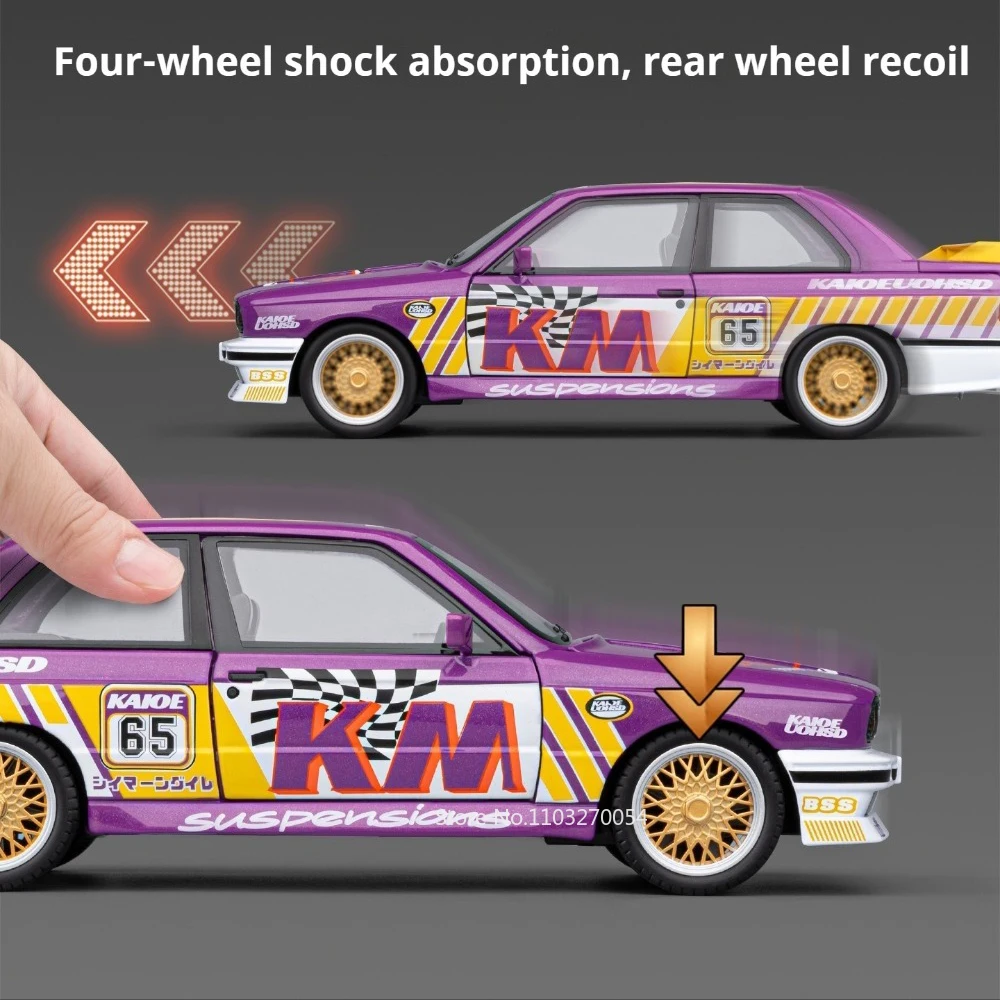 Model samochodu M3 ze stopu metalu, skala 1:24, 530Li, zabawka, otwierane drzwi, dźwięk, światło, napęd pull-back, miniaturowe pojazdy, prezenty świąteczne dla dzieci.