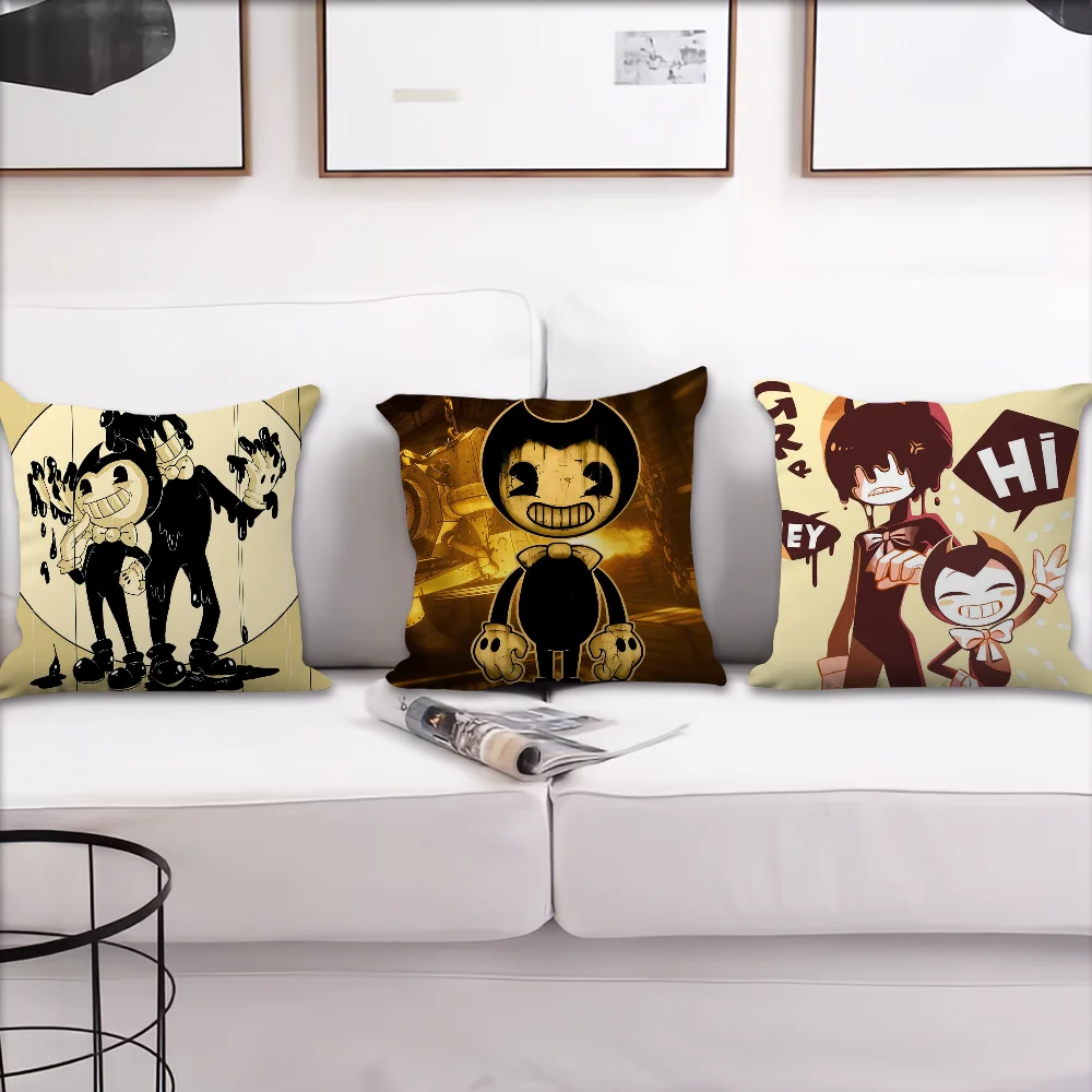 Games B-Bendy And The M-Machines cushion cover Accessories Square Cushion Room Bedroom Headboard Sofa Living Backrest Car Nap