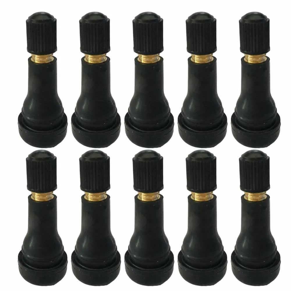 10 pcs TR413 Snap In Type Rubber Valve Tool Black Tubeless Tyre Valves Stems for Vacuum Tire Cars