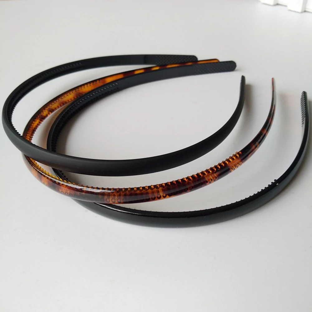 1 PC 0.8CM Plastic Leopard Fashion Men Women Unisex Black Hair Head Hoop Band Sport Headband Hairband Hair Accessories