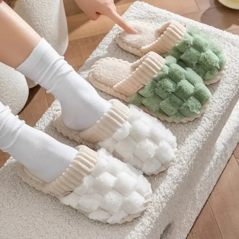 

Осенние и зимние хлопковые тапочки для женщин, домашние и домашние нескользящие теплые плюшевые тапочки на мягкой подошве для пар для мужчин