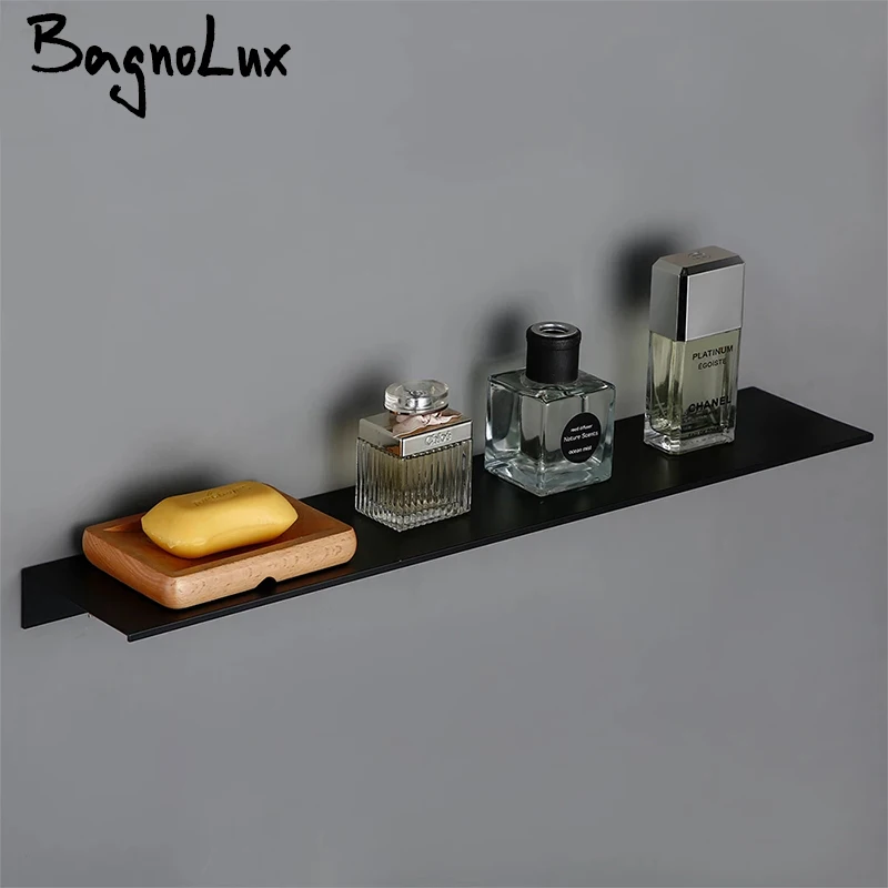 Black White Aluminum Alloy Wall-Mounted Kitchen Shower Room Bedroom Device Bathroom Accessories Organizer Shelf