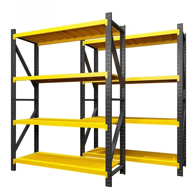 

Custom Multi-Level Steel Storage Shelf in Blue Black Yellow-0.5 Ton Capacity Rack