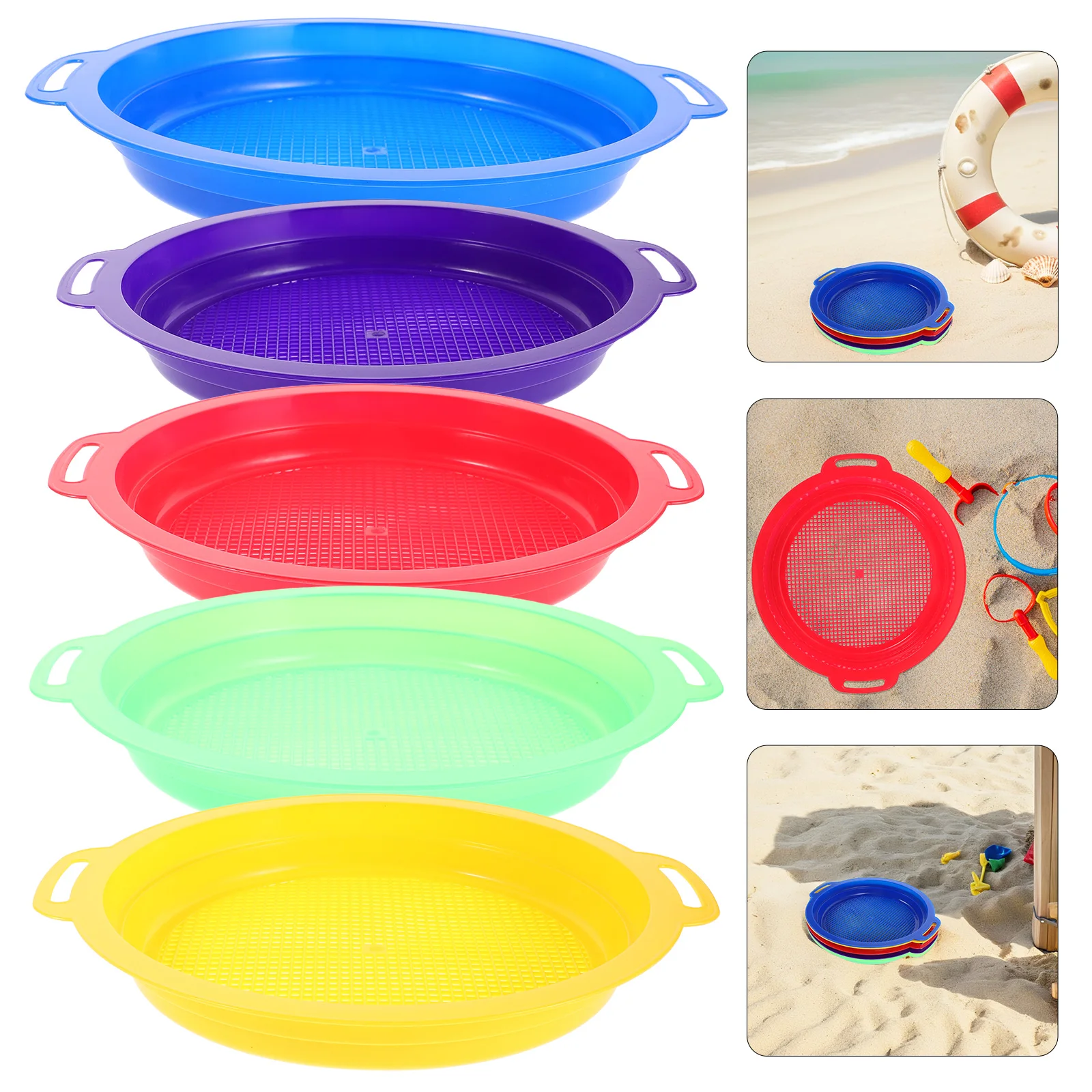 

5 Pcs Toys Beach Set Sand Strainer Rock Mesh Sifter Plastic Sieve for Girls Toddler