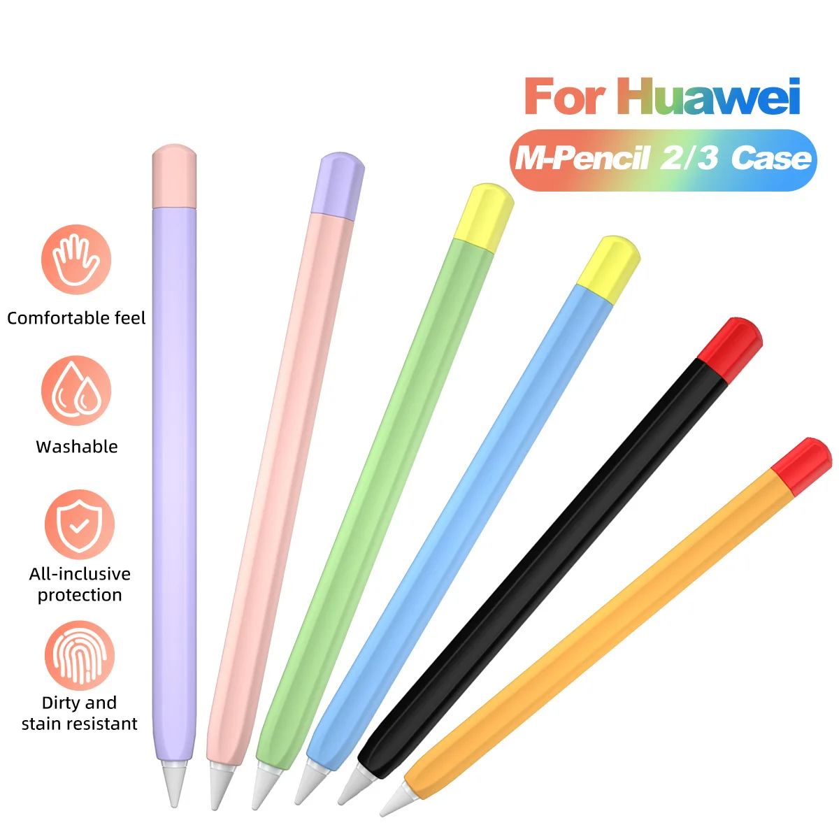 ANKNDO Suitable for Huawei 2Nd Generation M-Pencil Case, Touch Pen Anti Drop Protection Case Color Blocking Pen Case