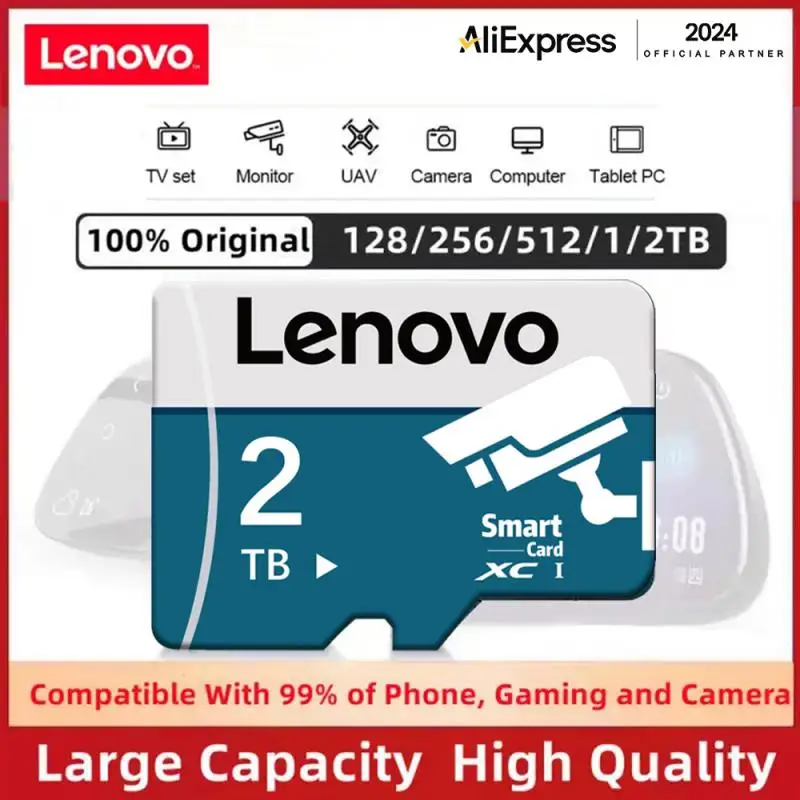 Lenovo 2TB Mini SD Card 256GB Micro TF SD Card 512GB 1TB TF Flash Card 128GB High Speed Memory Card Waterproof For Phone Camera