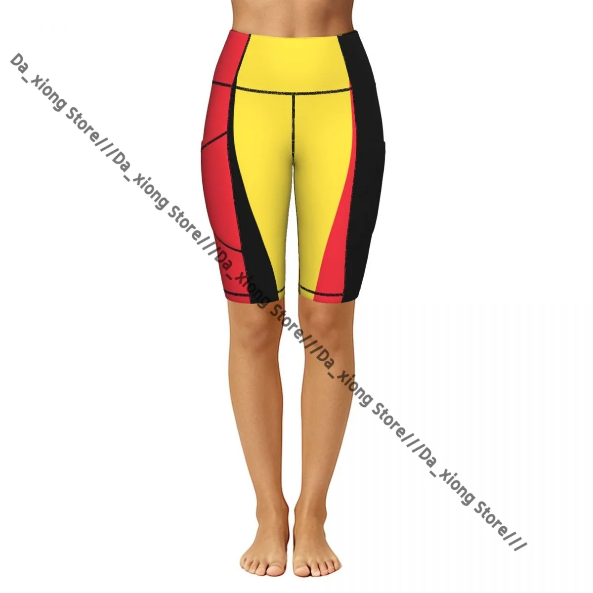 Women High Waist Yoga Shorts Flag Of Belgium Stretch Hip Lifting Quick Dry Fitness Sports Shorts