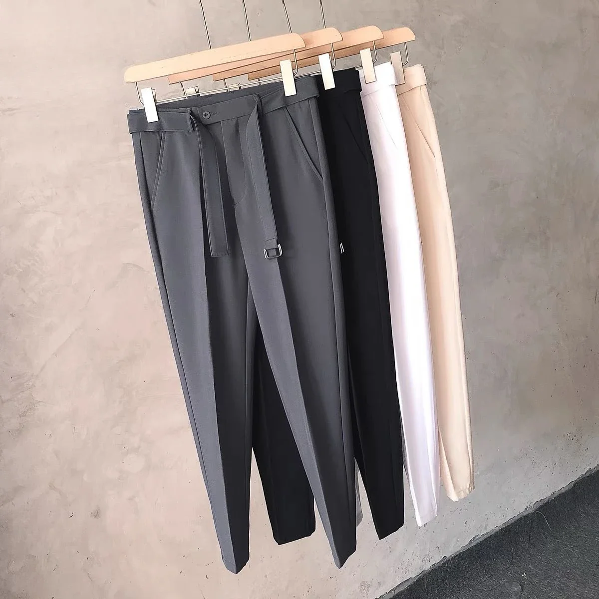 Draped Office Trousers For Men Fluid White Man Suits Pants Work Summer 2024 Chinese Homme Clothing Premium Stylish Formal