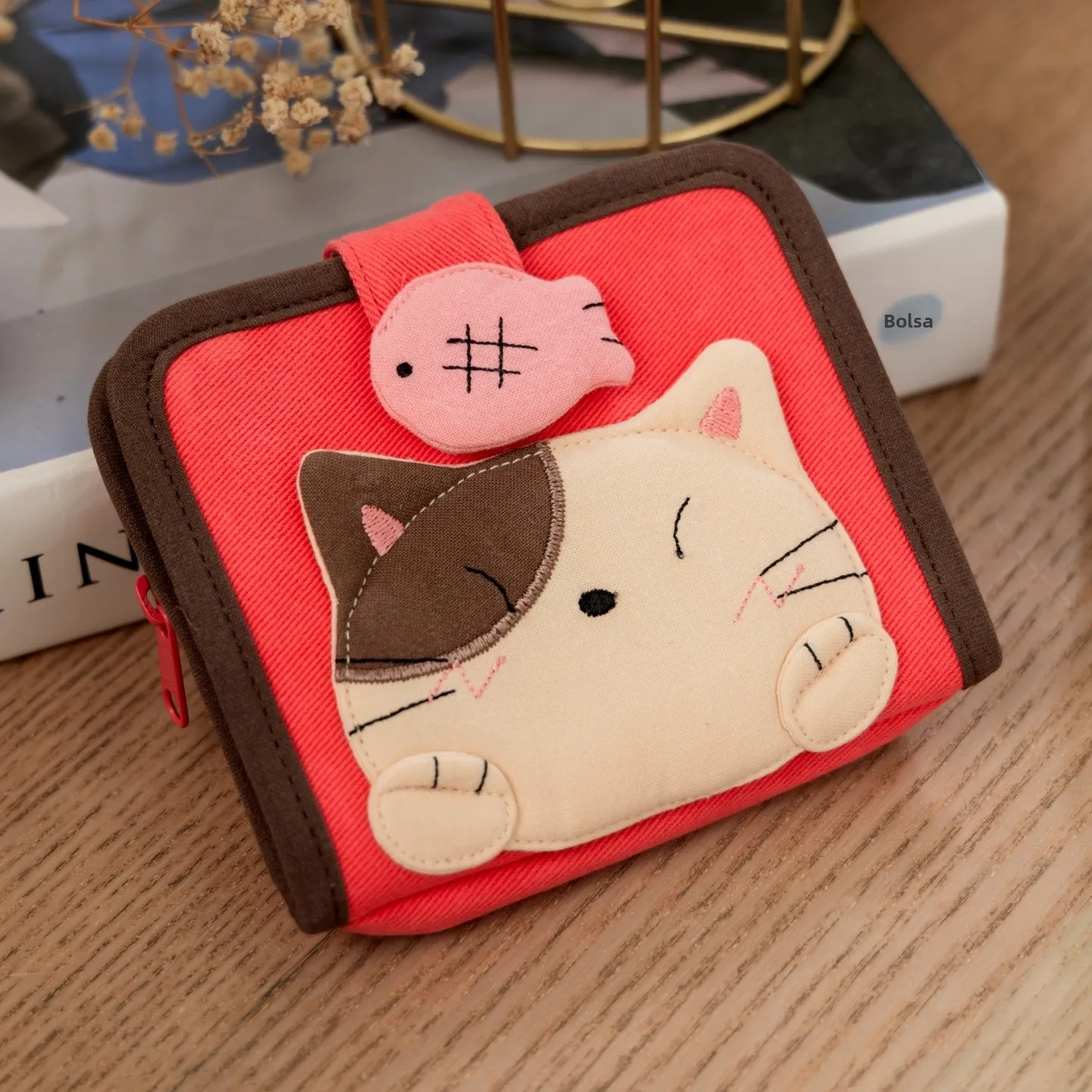 cute-620150-cartoon-short-wallet-coin-holder-multi-slot-lovers-cotton-fabric-bifold-youth-fashion-summer-trend