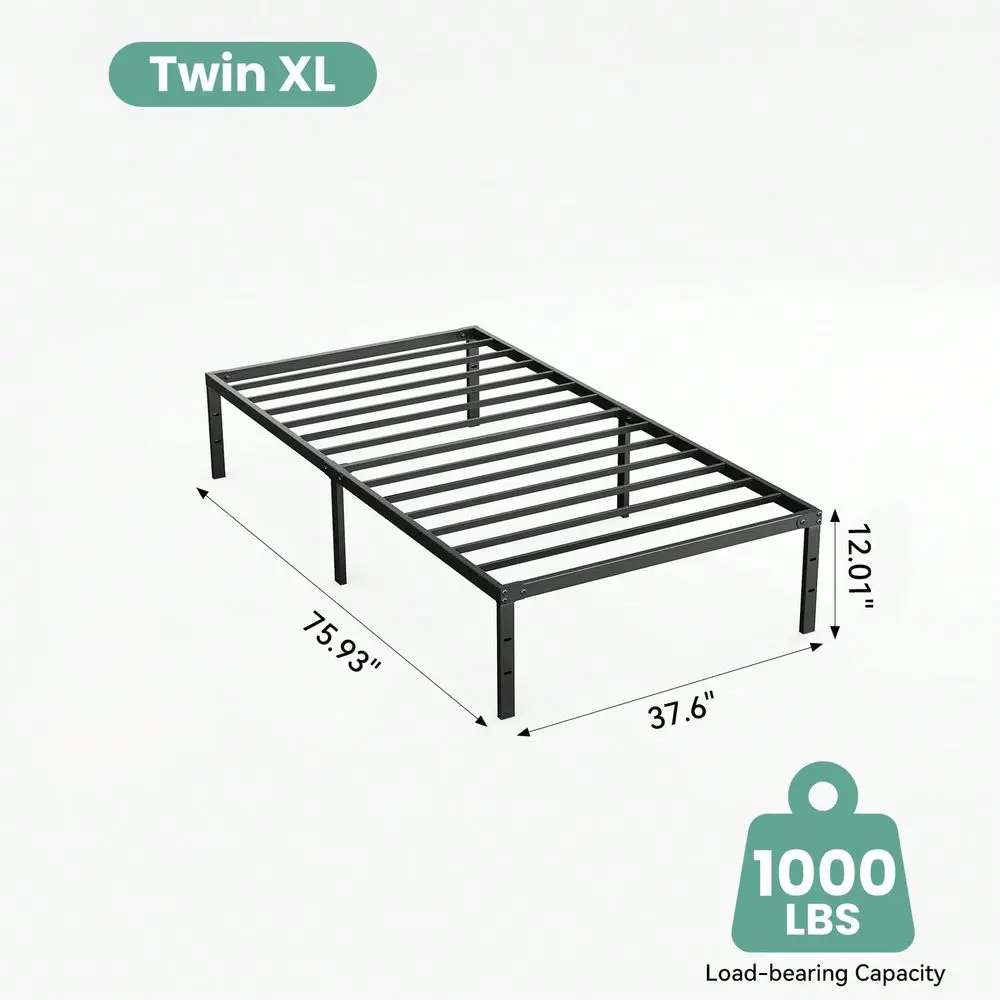 

Full Bed Frame, Heavy Duty Sturdy 12 Inch Metal Platform Bed Frames, Enhanced Stability NoiseFree, UnderBed Storage, No Box Spr