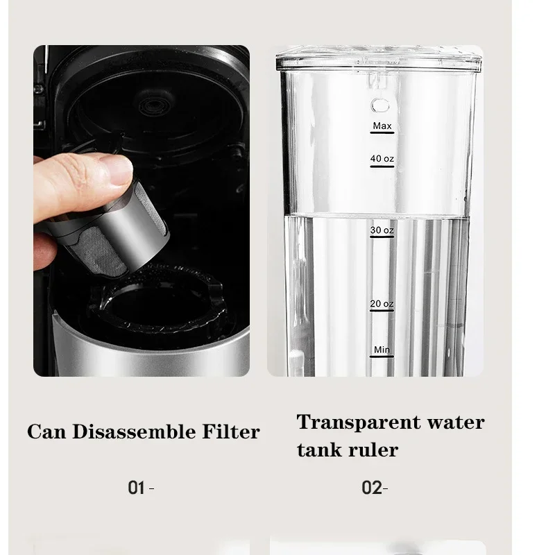 AC-505K Coffee Machine Cafetera Hot/Cold 3in1 1420W  Multiple Capsule Coffee Maker Fit Nespresso,Dolce Gusto and Coffee Powder