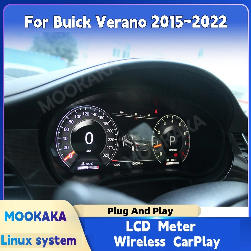 Digital Dashboard For Buick Verano 2015~2022 Carplay Car Cluster LCD Meter Virtual Cockpit Digital Instrument Panel Head Unit