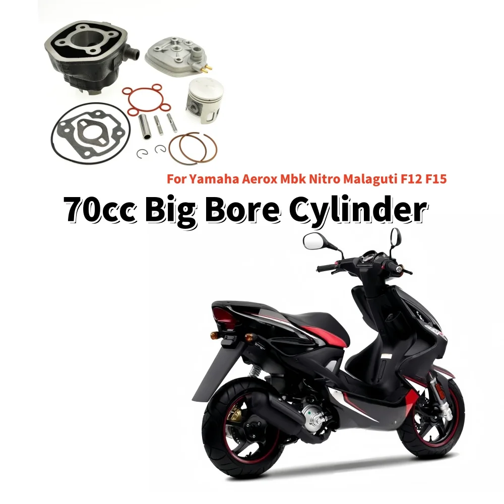 

70cc Big Bore Cylinder Kit Head Motorcycle Engine Parts 47mm Piston 10mm Pin For Yamaha Aerox Mbk Nitro Malaguti F12 F15