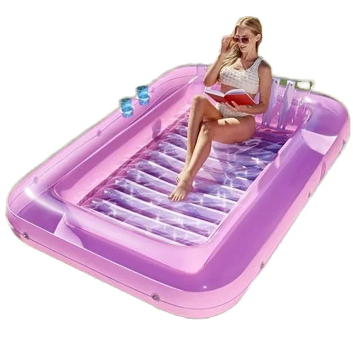 

Custom PVC Inflatable Durable Plastic Inflatable Water Swimming Bed Mattress Floating Bed with Pillow